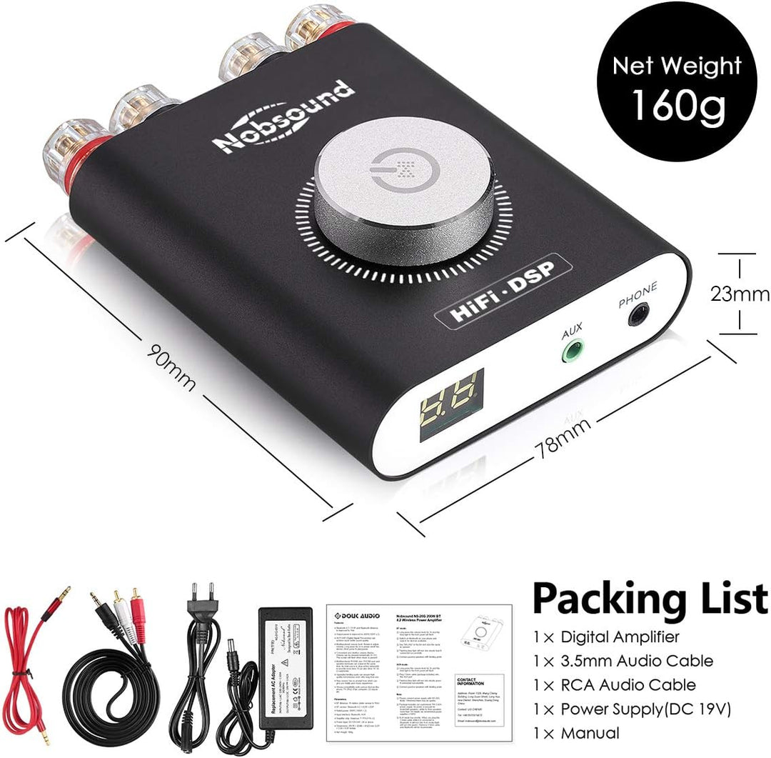 Nobsound NS-20G Mini Digital Power Amplifier Bluetooth HiFi Stereo Amp Leistungsverstärker 100W+100W