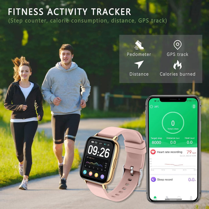 SUPBRO Smartwatch 1.69 Zoll HD Voll Touchscreen Fitness Tracker Uhr, IP68 Wasserdicht Fitnessuhr mit