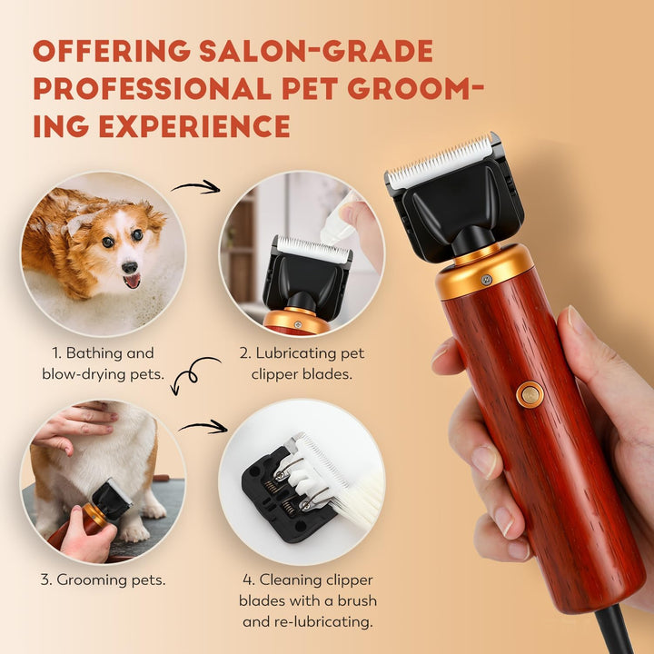 CGOLDENWALL Hundeschermaschine Leise Profi 55W, Geräusch- Und Vibrationsarm Katze Tierhaarschneider,