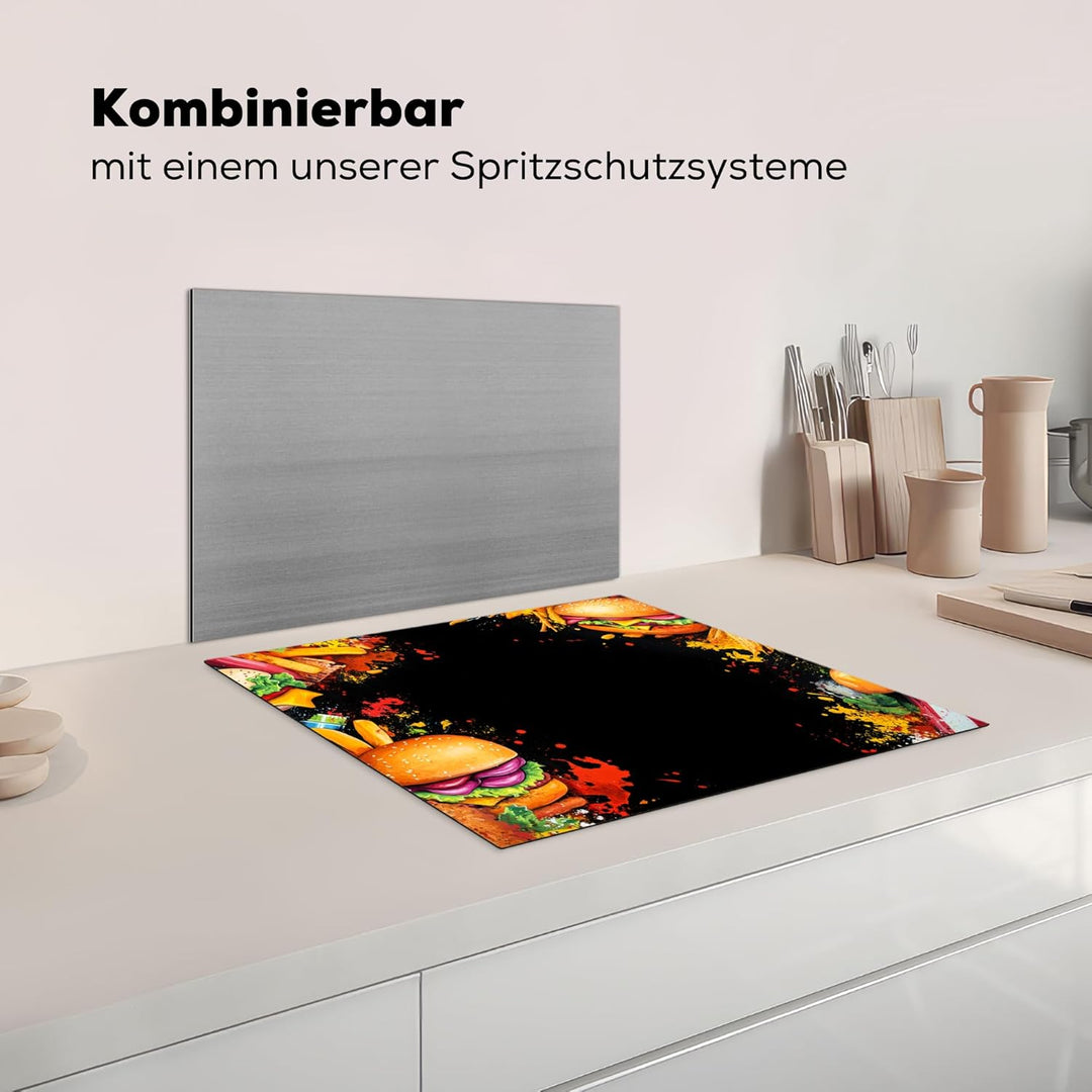 KitchenYeah© Herdabdeckplatte 59x51 cm Einteilig Ceranfeld Abdeckplatte Küche Deko Ceranfeldabdeckun