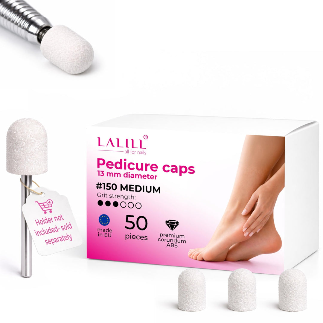 LALILL Schleifkappen LUX 50 Stück – weisse Fräskappen für Nagelfräser – Maniküre, Pediküre & Podolog
