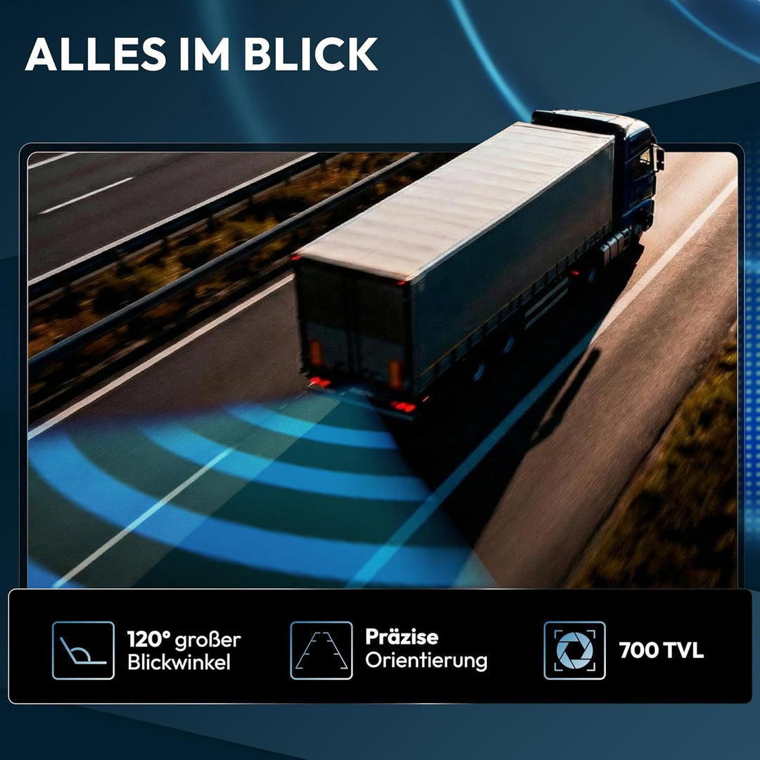 VSG24 Rückfahrkamera 7" Transporter-Set Transit inkl. 2 x Kamera, Monitor, Kabel - Wasserdicht Nacht