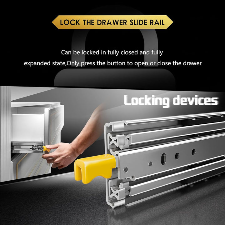 AOLISHENG Schwerlast Schubladenschienen vollauszug 650mm, mit Verriegelungsfunktion Schwerlastauszüg
