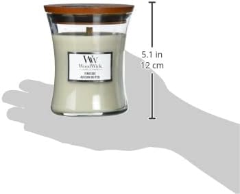 WoodWick Duftkerzen-Geschenkset | Fireside & Linen, Duftkerze im Sanduhrglas mit knisternden Dochten