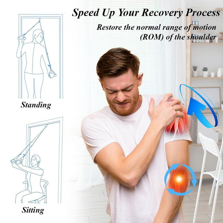 Sports Schulter Physiotherapie Seilzug | Fitness Gymnastik Seil mit Handgriffe und Befestigung | Sho