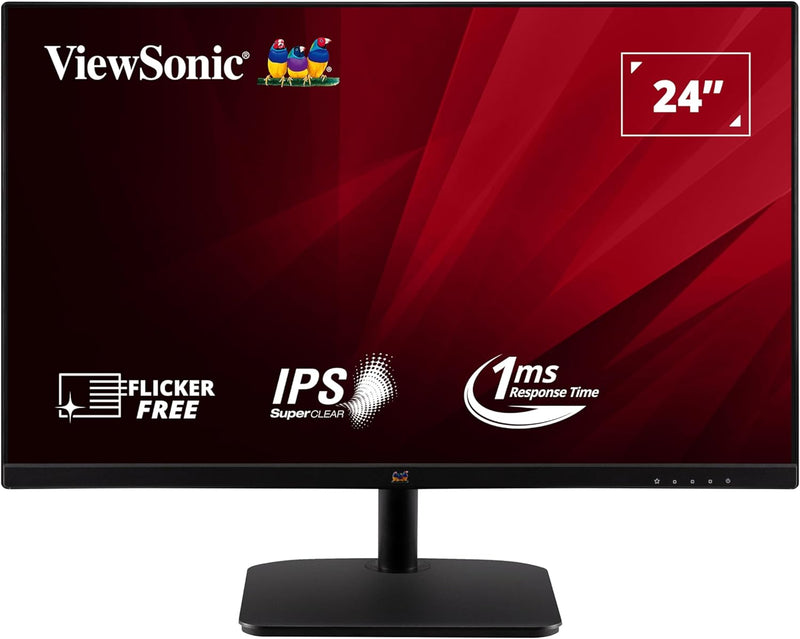 Viewsonic VA2432-MHD 60,5 cm (24 Zoll) Büro Monitor (Full-HD, IPS-Panel, HDMI, DP, VGA, Eye-Care, Ec