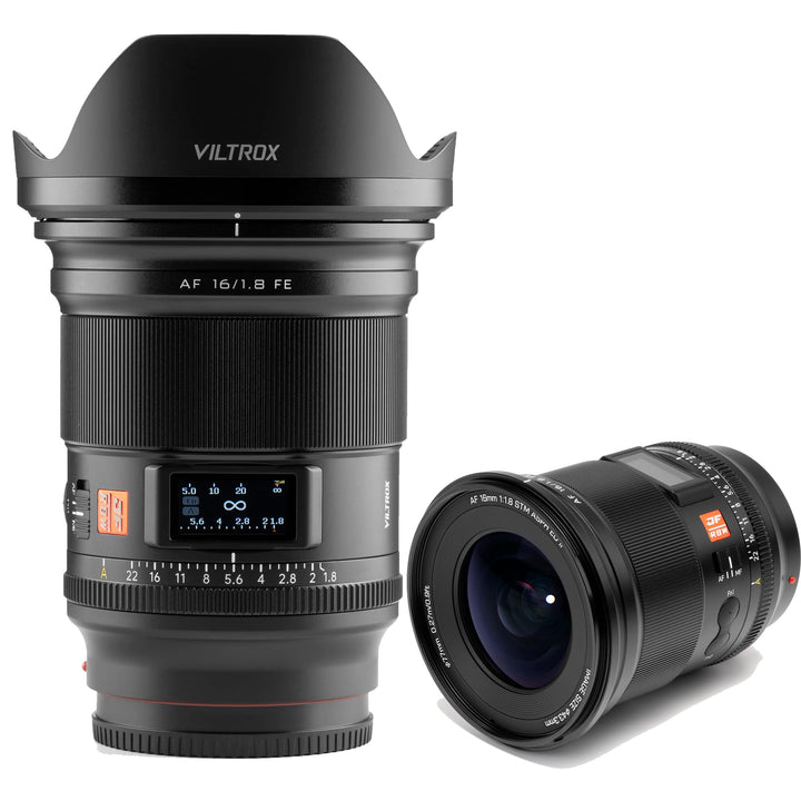 VILTROX AF 16mm F1.8 FE Weitwinkel Objektiv Vollformat Autofokus für Sony E-Mount Kameras A7III A7RI