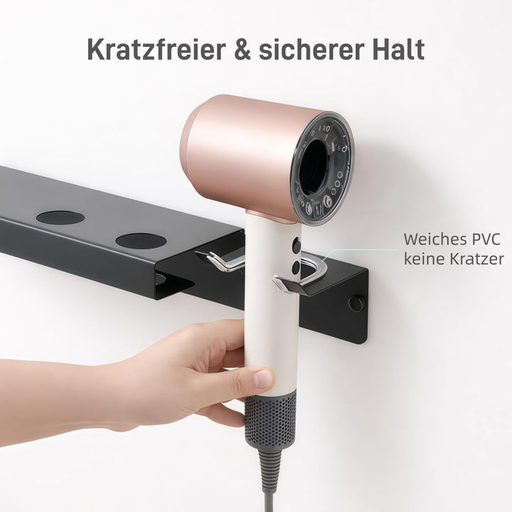 Dyson Föhn Halterung, Föhn Halterung Ohne Bohren für Dyson, Haartrocknerhalter Ohne Bohren aus Edels