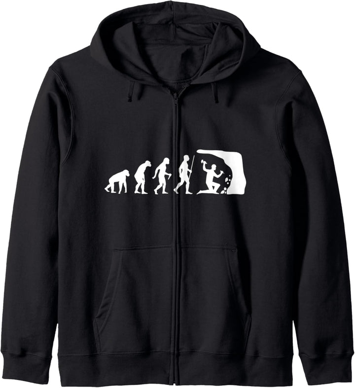Evolution Geologe Geologie Geologist Mienenarbeiter Kapuzenjacke
