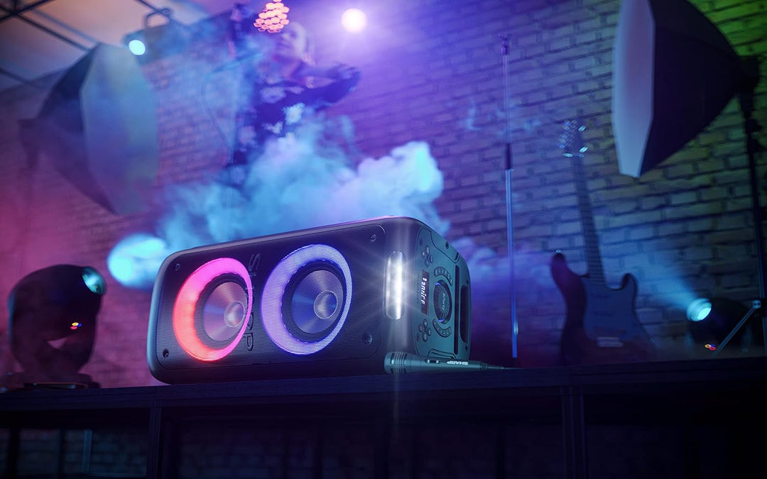 SHARP PS-949 XParty Street Beat – Tragbarer 200W Bluetooth Party-Lautsprecher mit LED-Lichtern, spri