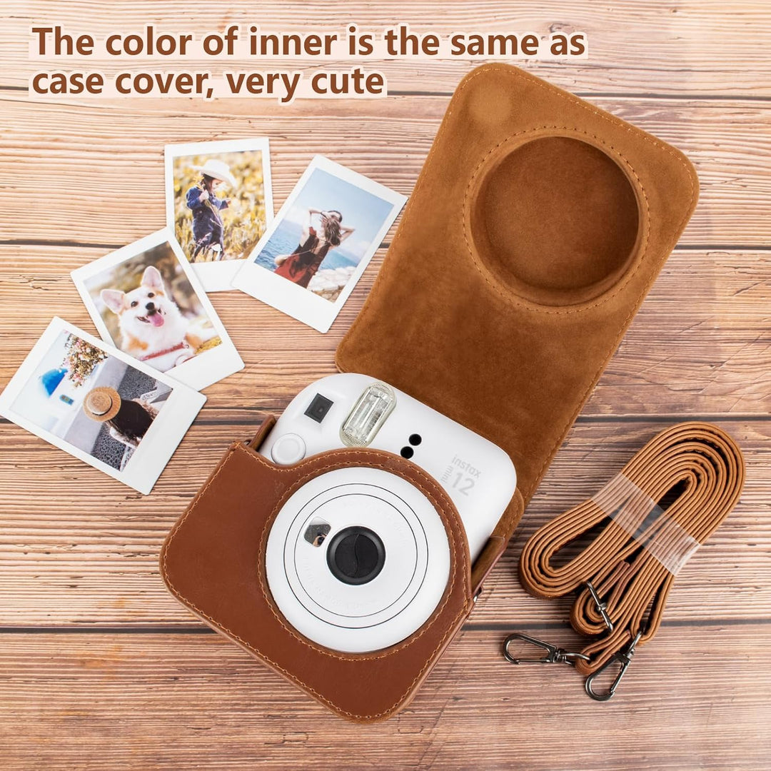 MUZIRI KINOKOO Protective Case for Fuji/Fuji Instax Mini 12 Instant Film Camera - PU Leather Mini 12