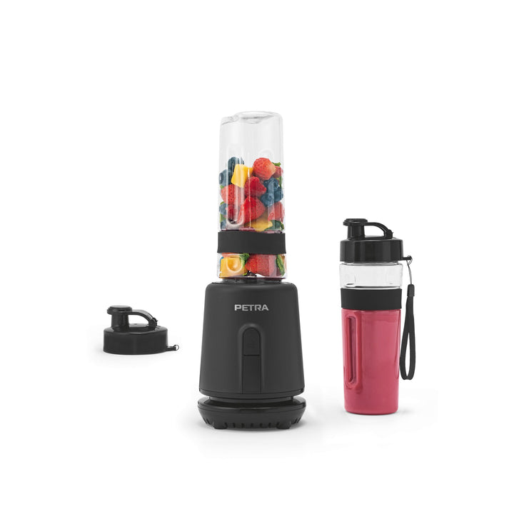 Petra Smoothie Maker To Go 350W, Standmixer mit 2 Sportflaschen (600ml), Mixer für Smoothies mit Ede
