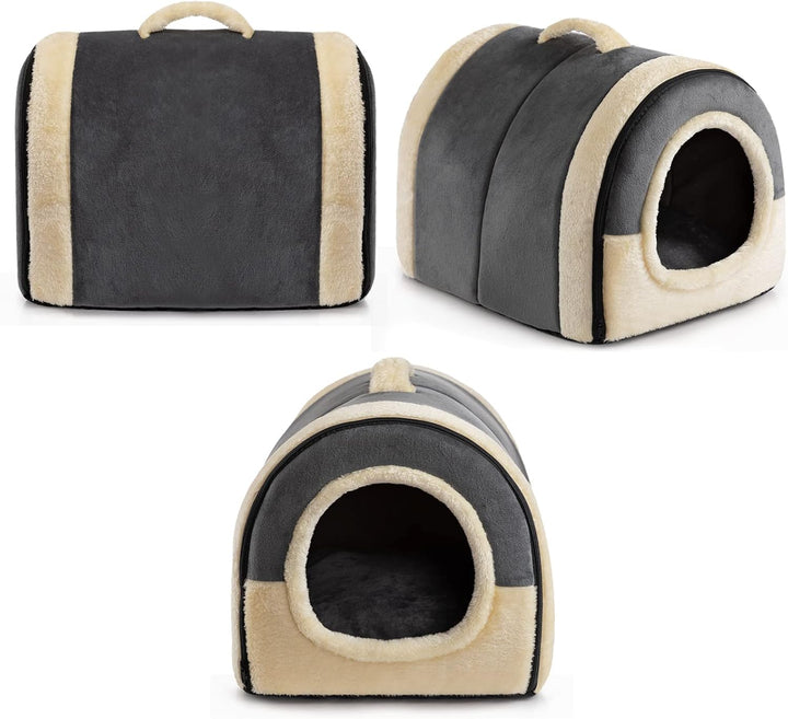 Hollypet Katzenbett Kleines Hundebett, 2-in-1 Faltbare Haustierbett für Katzen &amp; Kleine Hunde, Warme