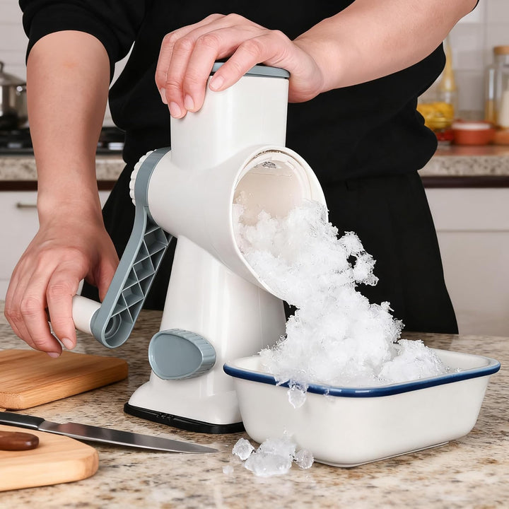 Manueller Eiscrusher & Slushy Maker,Tragbarer Crushed Ice Maker Mit Edelstahlklingen, Rutschfestem S