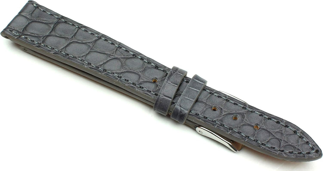18mm Echt Alligator Klassik handgemacht in Deutschland Uhrenarmband Grau