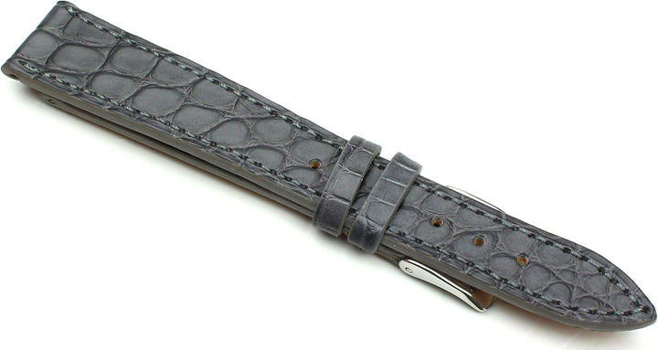 18mm Echt Alligator Klassik handgemacht in Deutschland Uhrenarmband Grau