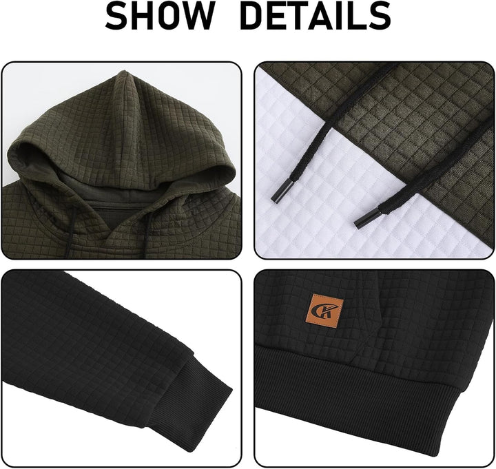 YuKaiChen Herren Pullover Herren Patchwork Hoodie Langarm Jacquard Kaputzenpullover Farbblock Sweats