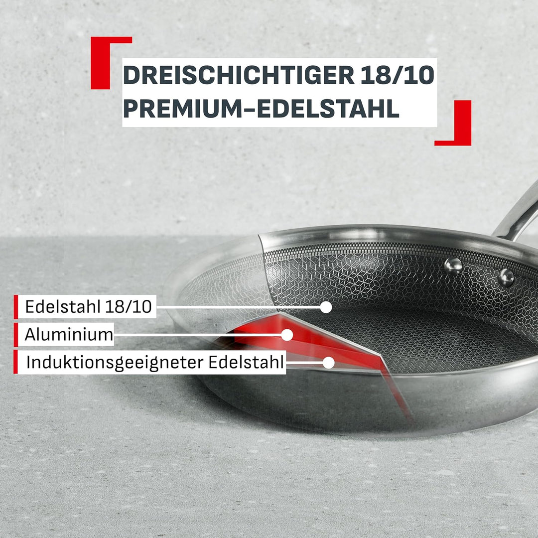 Tefal Master Mesh Keramik-Bratpfanne, 28 cm, HybridMesh-Technologie, kratzfeste Oberfläche, ultimati