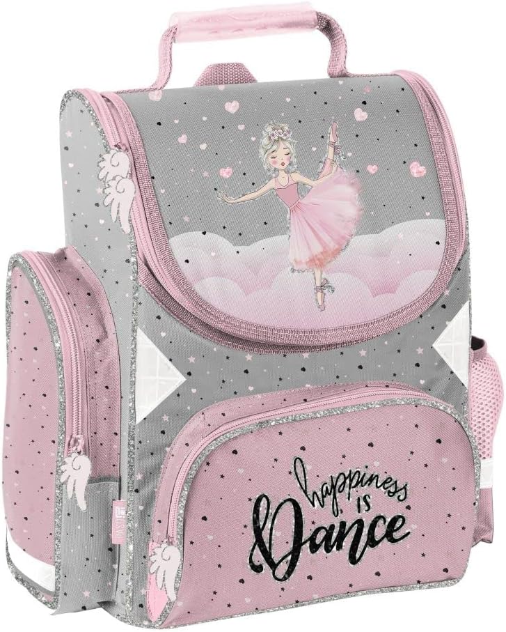Familando Ballerina Mädchen Schulranzen-Set 6 TLG | Ranzen 1. Klasse | Schultasche mit Sportbeutel,