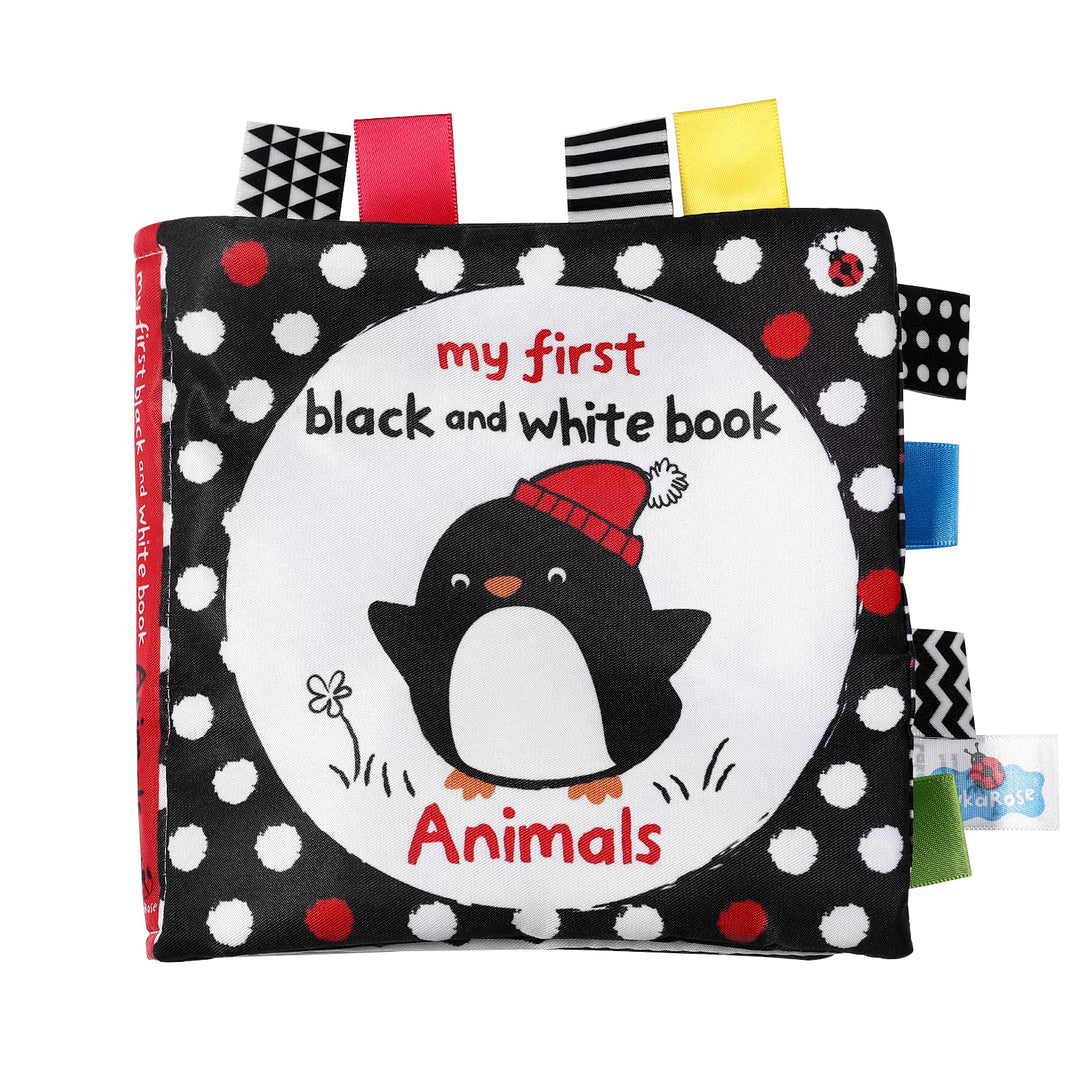 Toyvian 1 Stück Tuch Bücher Schwarz Weiss Label Tuch Buch Frühen Pädagogischen Buch Frühen Lernspiel