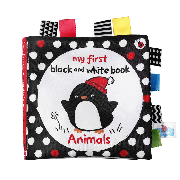 Toyvian 1 Stück Tuch Bücher Schwarz Weiss Label Tuch Buch Frühen Pädagogischen Buch Frühen Lernspiel