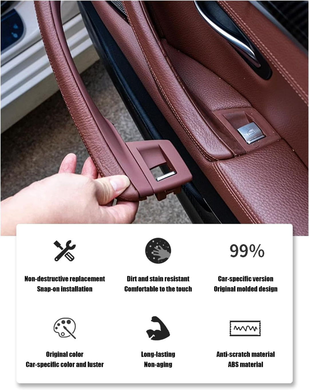 TZYSZDB Autotürgriff 7er Set f10 Türgriff für BMW 5er Türseitengriff BMW 520 523 525 528 530 535 Fen