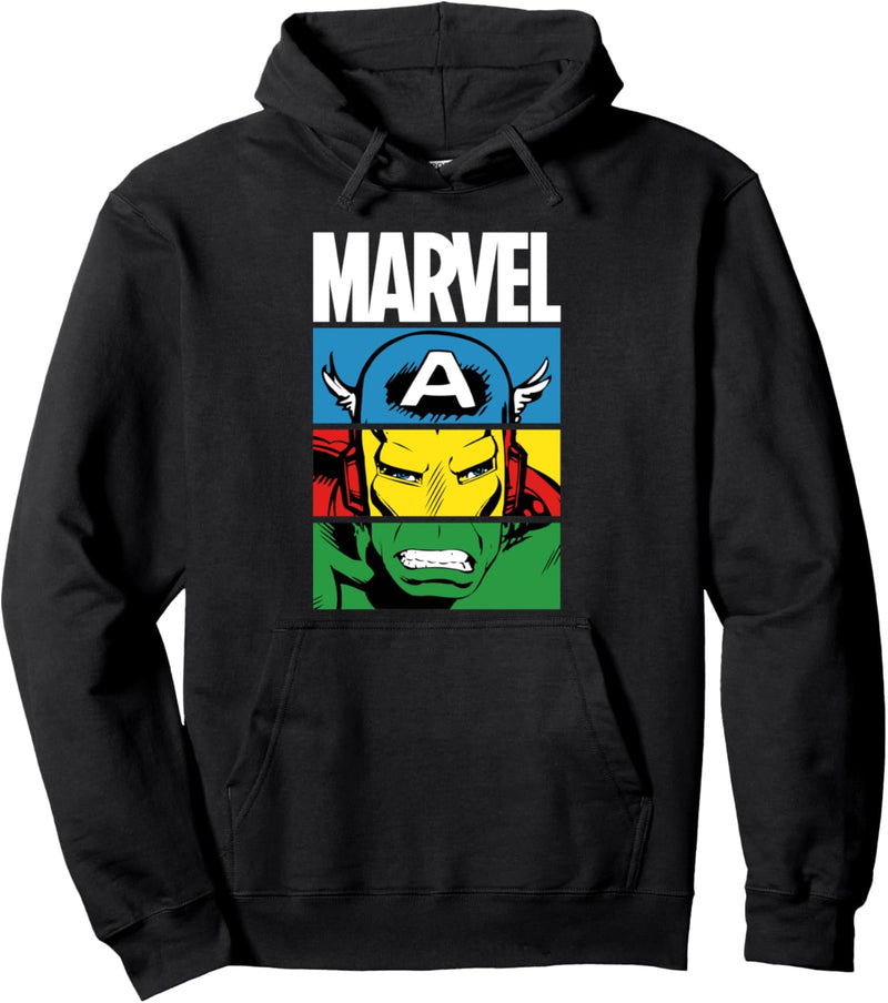 Marvel Heroes Unite Captain America, Iron Man, Hulk Dark Pullover Hoodie