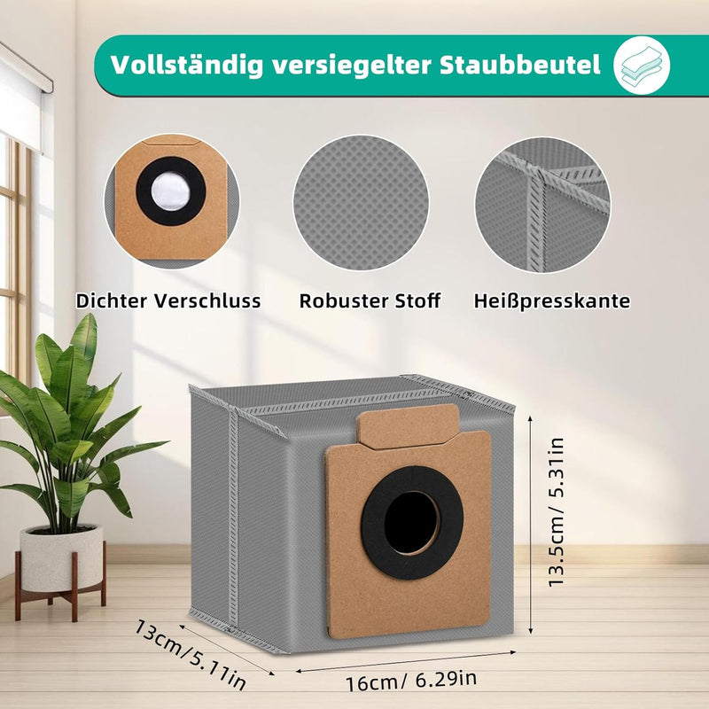 10 Stück Staubbeutel für Eufy Clean X8 Pro / X10 Pro Omni Roboter Staubsauger Selbstreinigungsstatio