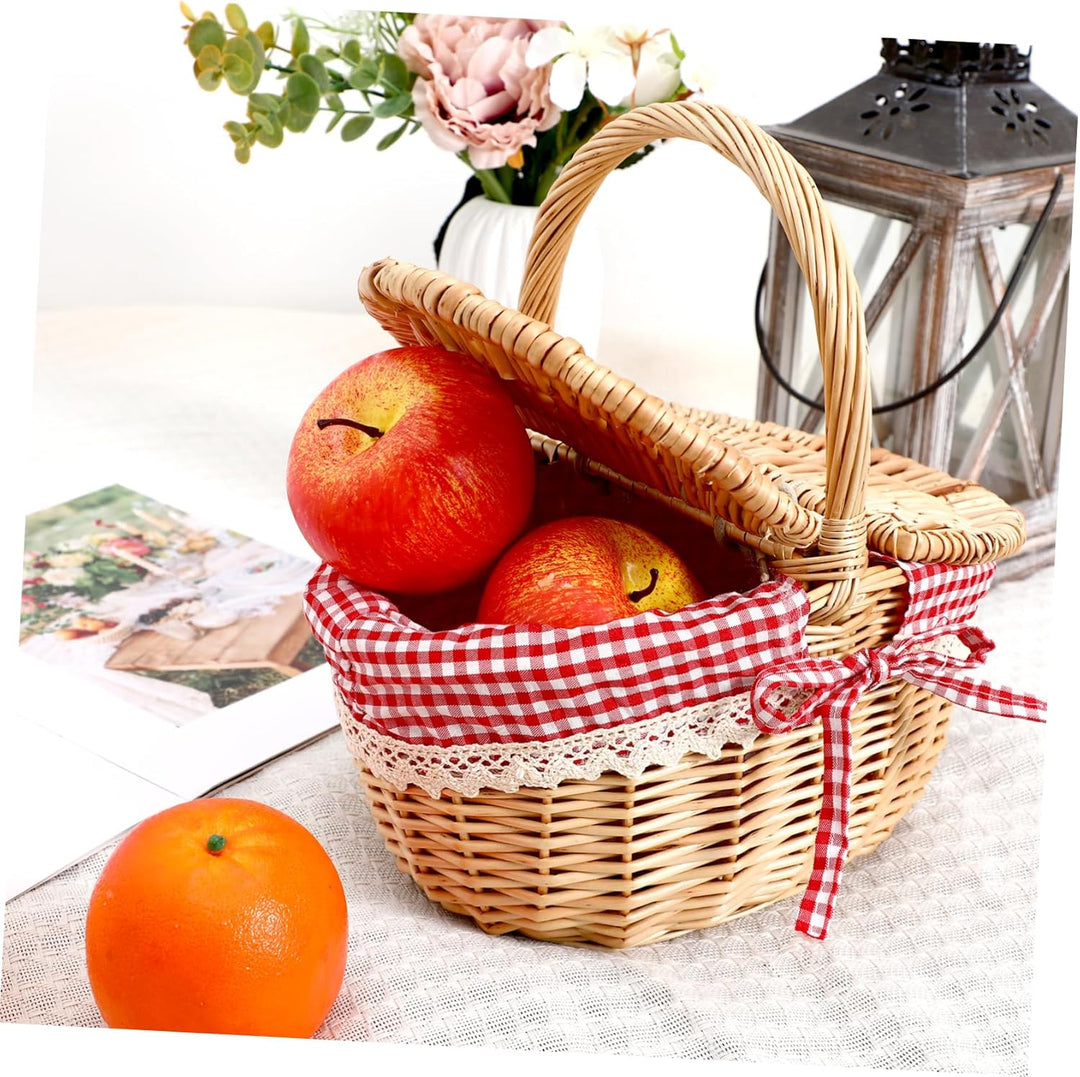 Garneck Picknickkorb Aus Rattan Kleiner Weidenkorb Rotkäppchen-picknickkorb Weidenkorb Mit Griff Ost