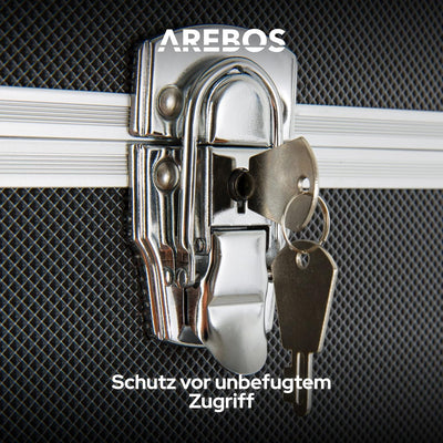 Arebos 3er Set Transportkoffer | 50 L Gesamtvolumen | abschliessbar | mit Tragegurt und Schloss | un