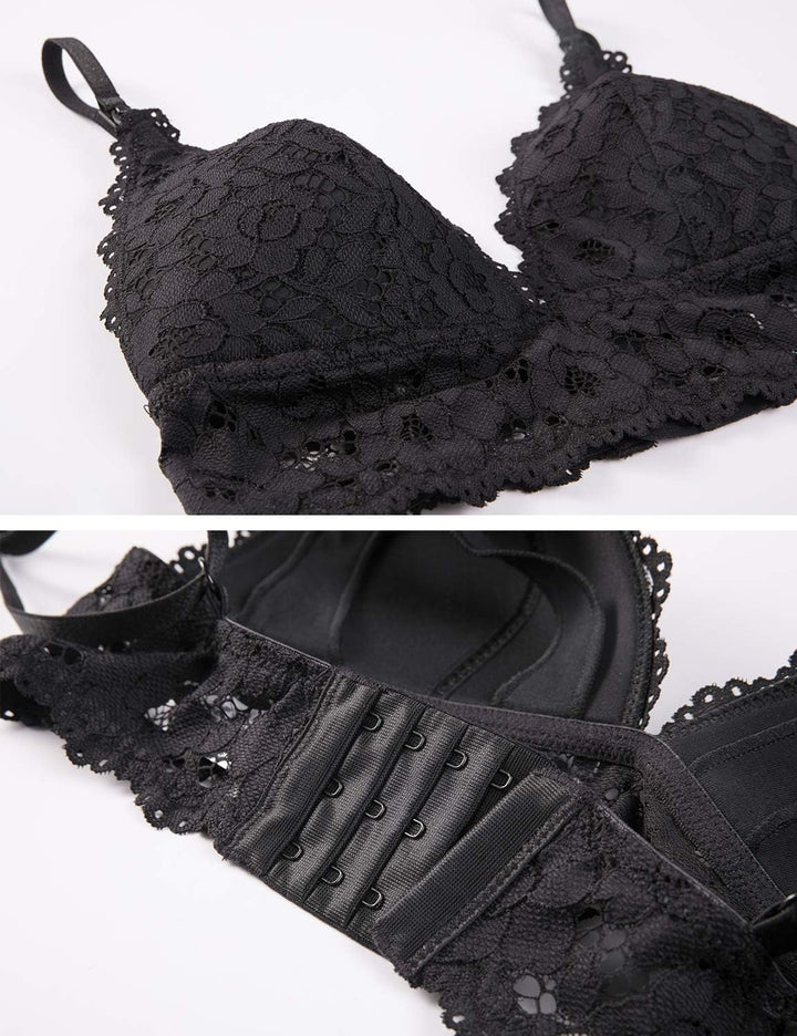 MOMANDA Damen Still BH Spitze Gepolstert Schwangerschafts BHS Ohne Bügel 70B Schwarz, 70B Schwarz