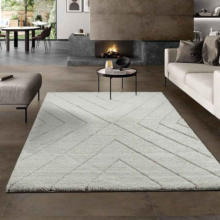 the carpet Velvet eleganter Designer Teppich Wohnzimmer, weicher &amp; pflegeleichter Hochflor Wohnzimme