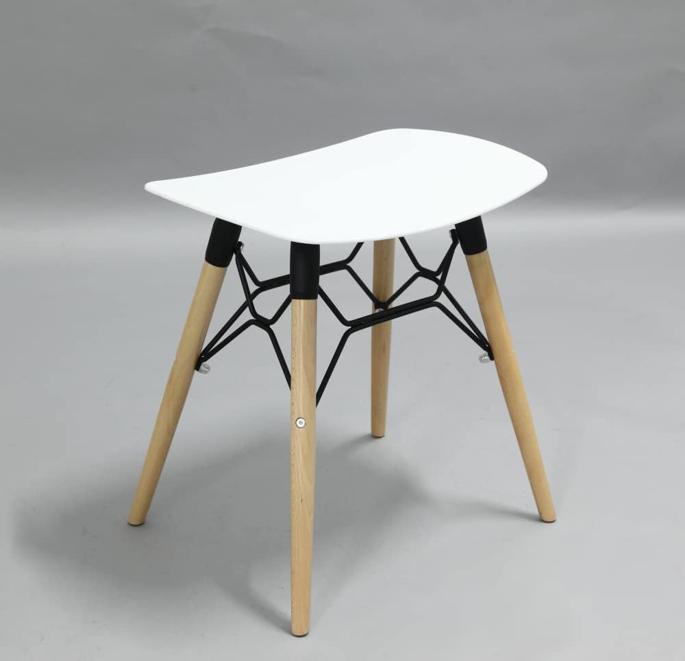 Hocker Holz Weiss Metall Skandinavisch Sitzhocker Quadratisch Rechteckig OPHÉLIE Farbe Platte - grau