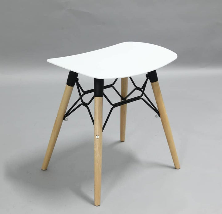 Hocker Holz Weiss Metall Skandinavisch Sitzhocker Quadratisch Rechteckig OPHÉLIE Farbe Platte - grau