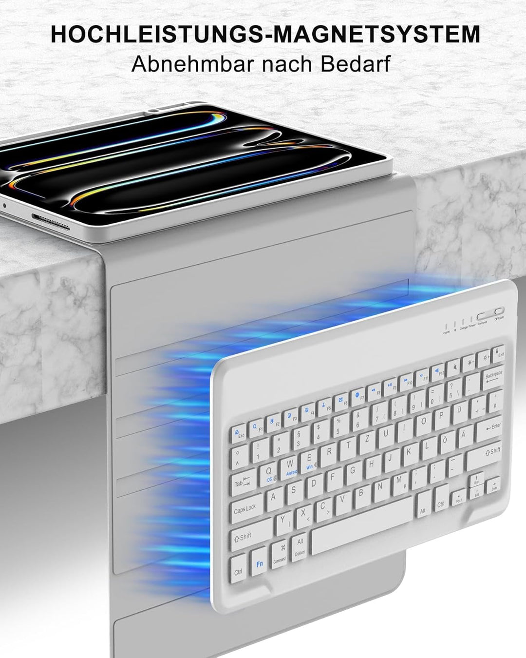 Hülle mit Tastatur für das iPad Pro 13" (2025 M5 A3360/A3361/A3362 & 2024 M4 A2925/A3007/A2926), Deu