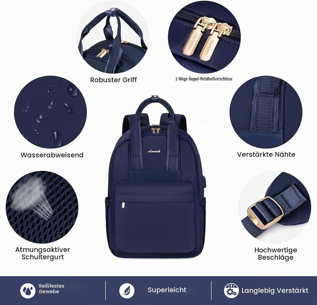 LOVEVOOK Rucksack Damen Gross, 17 Zoll Laptop Schulrucksack Teenager mit Laptopfach, Elegant Schulta