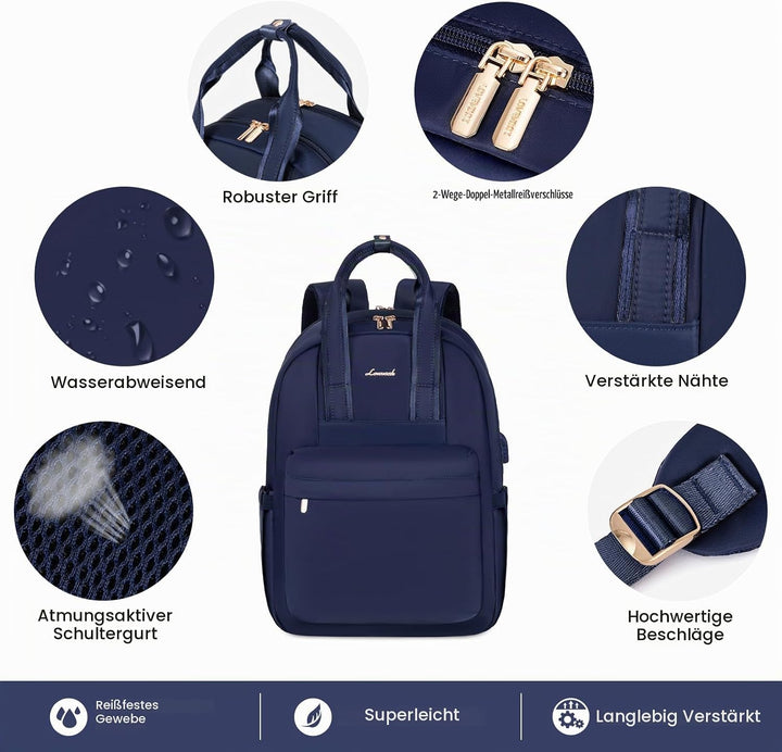 LOVEVOOK Rucksack Damen Gross, 17 Zoll Laptop Schulrucksack Teenager mit Laptopfach, Elegant Schulta