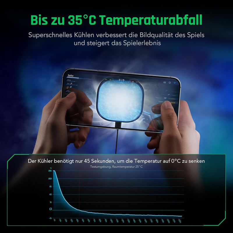 Black Shark Magnetischer Handy-Kühler, RGB-Ventilator, tragbarer leichter Handy-Kühlventilator, Tele