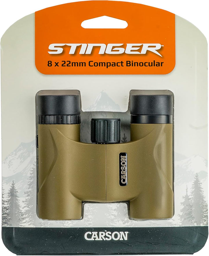 Carson Stinger 8x22mm Kompaktfernglas - Leichtgewicht mit BK-7 Prismen (HW-822), 8x22mm Kompakt