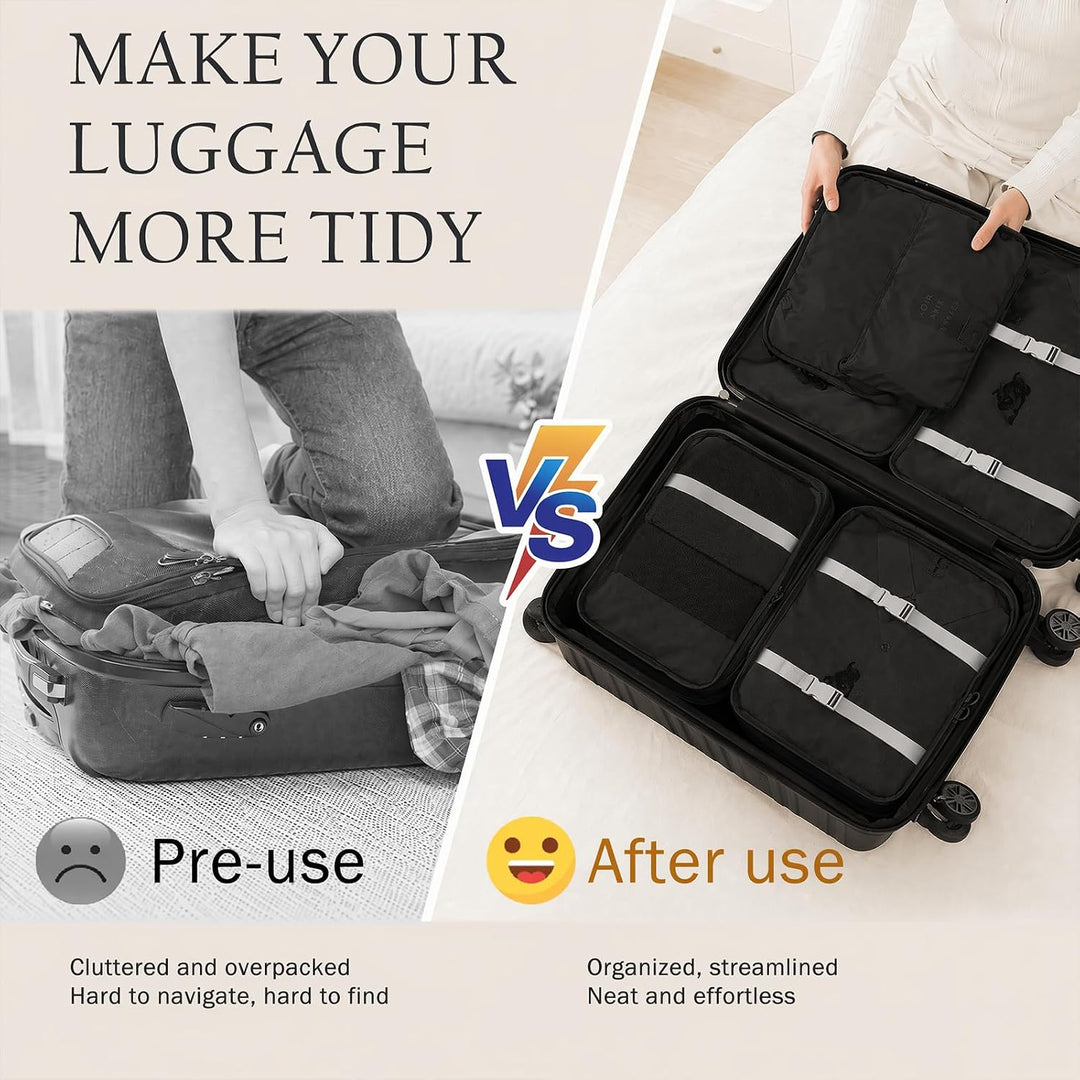Koffer Organizer Set 15 Teilig Wasserdichte Packing Cubes Kleidertaschen | Reise Organizer Packwürfe