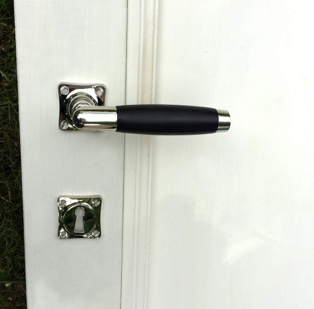 Antikas - Hochwertige Rosetten Garnitur, Türklinken mit Ebenholz Griffen - antike Türen