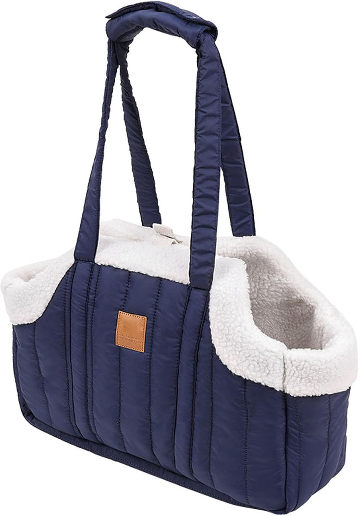 Kleine Hundetragetasche aus Winterfleece, warme Hundetragetasche mit sicherem Geschirr-Clip Grossen