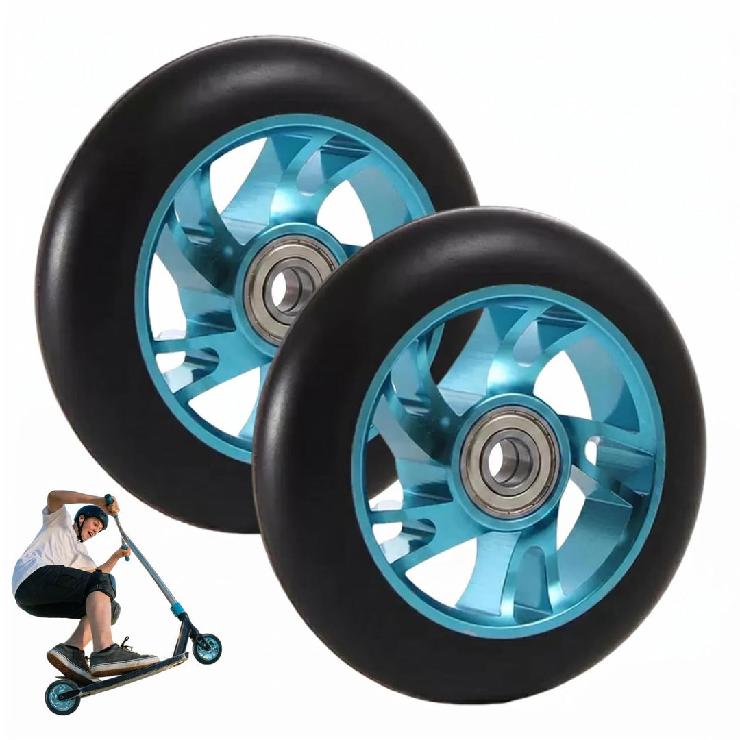 100mm Stunt Scooter Reifen 2 Stück, Scooter Reifen mit ABEC-9 Kugellager & Aluminiumkern, Ersatzräde