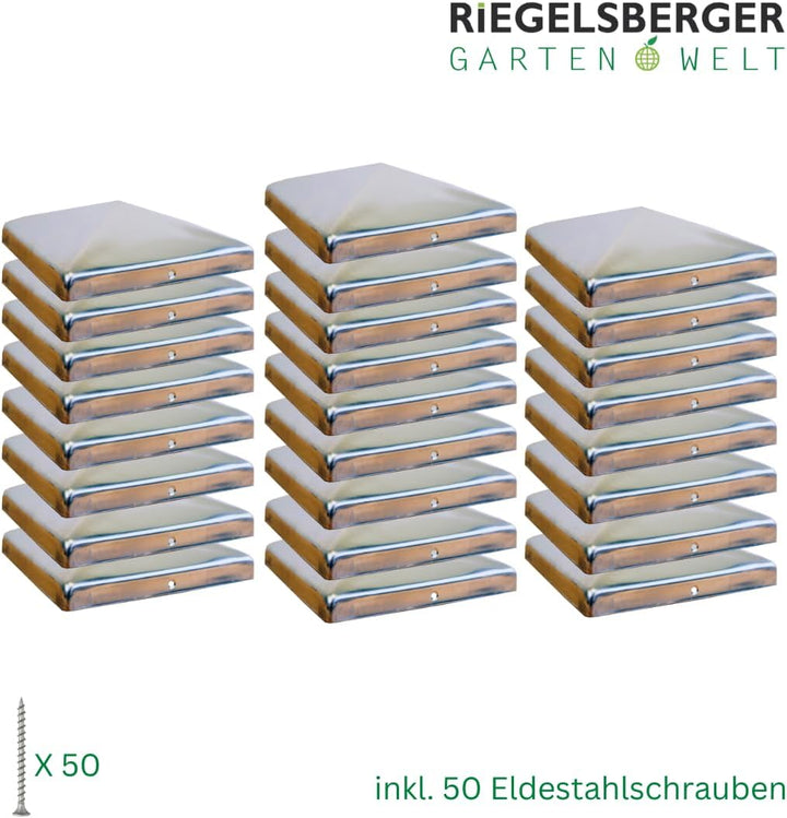 Premium Pfostenkappe 151x151 mm aus Edelstahl für Pfosten 15x15 cm Pyramide Zaunkappe Abdeckkappe 25