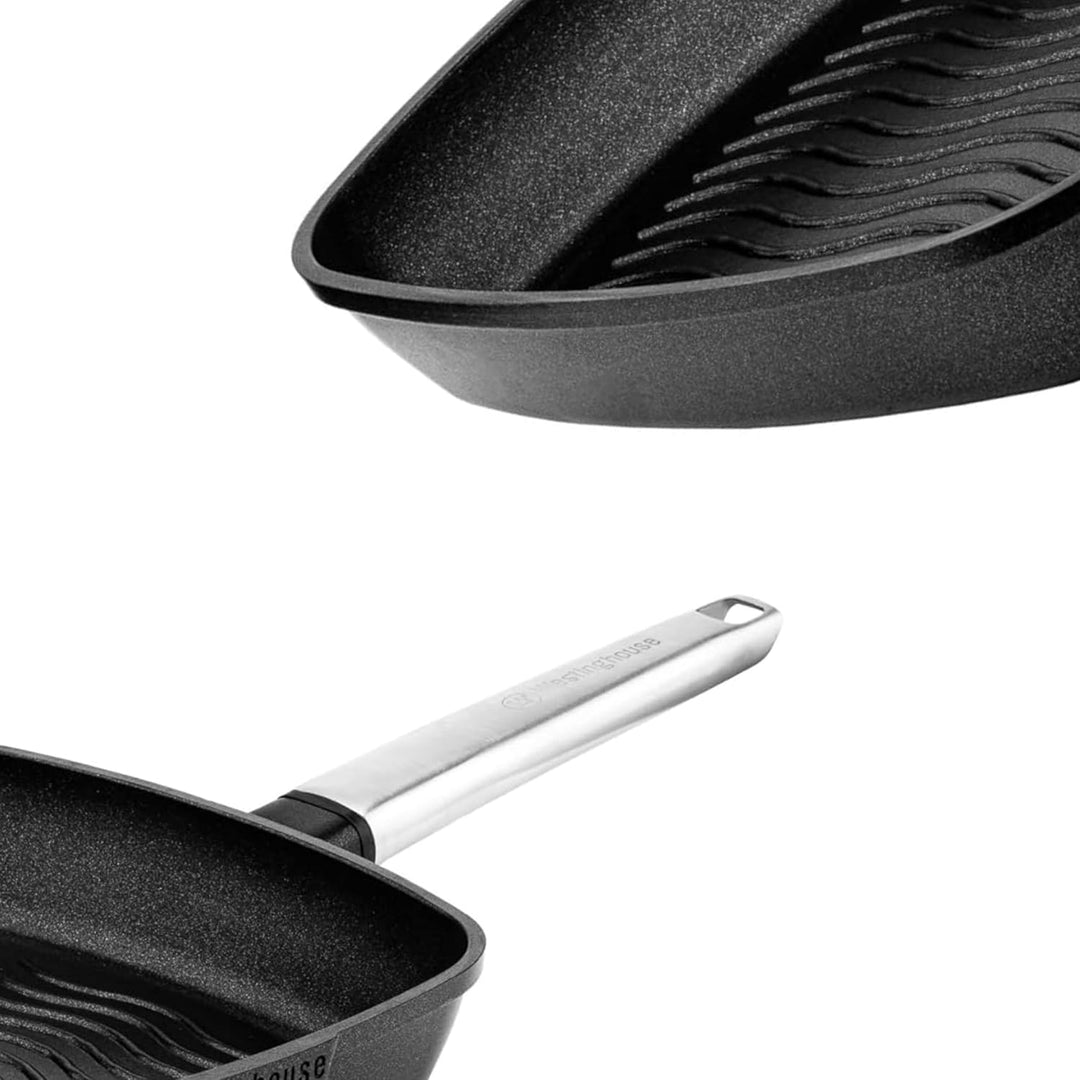 Westinghouse PERFORMANCE SERIES Grillpfanne, Grosse Bratpfanne 28 cm mit Edelstahl-Griff für Indukti