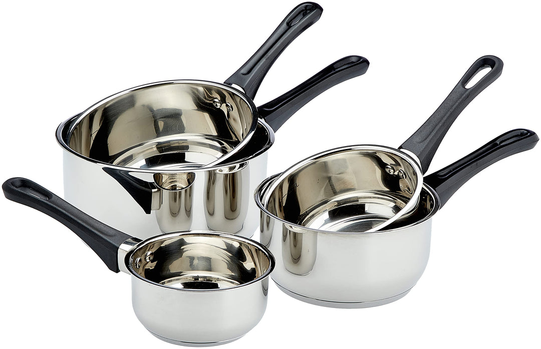 Kamberg – 0008076 – Set aus 5 Stieltöpfen 12/14/16/18/20 cm – Hochwertiger Edelstahl – Hitzeschutzgr