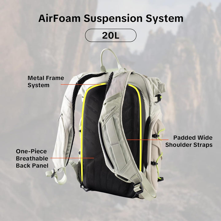 PGYTECH OnePro Ultralight Kamerarucksack Erweiterbar 20L-40L Outdoor Reisen Grün 20L, Grün 20L
