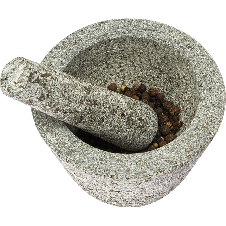 Mörser und Stössel aus Granit 13cm – Steinmörser | Küchenmörser | Mörser mit einem Stampfer