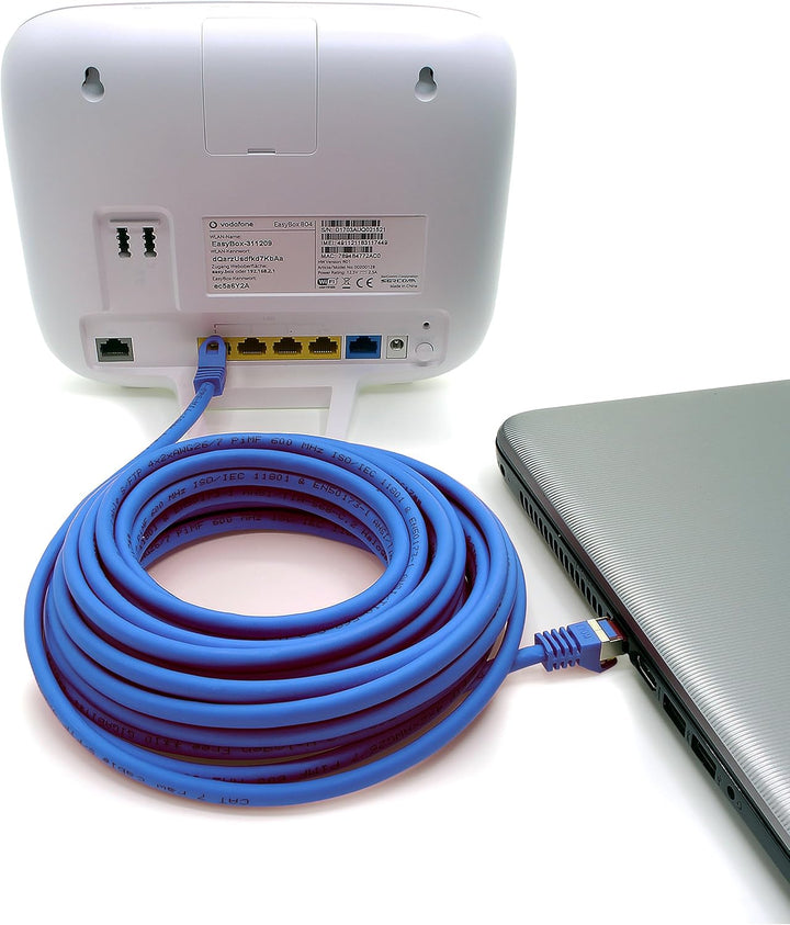 1aTTack.de Cat.7 Netzwerkkabel 30m Blau 1 Stück Cat7 Ethernetkabel Netzwerk LAN Kabel Rohkabel 10 Gb
