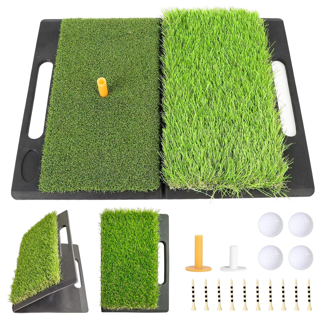 Golf Abschlagmatte 53.5 x 40 cm, Faltbare Golf-Schlagmatte, Tragbare Golf-Übungsmatte, Golf Übungsma